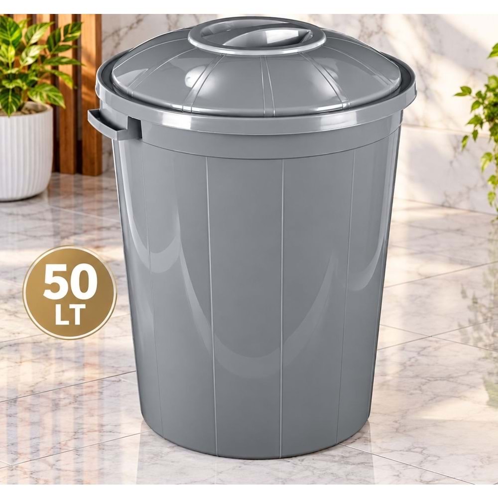 ÇERİSAN 775 50 LT GRİ ÇÖP KOVASI