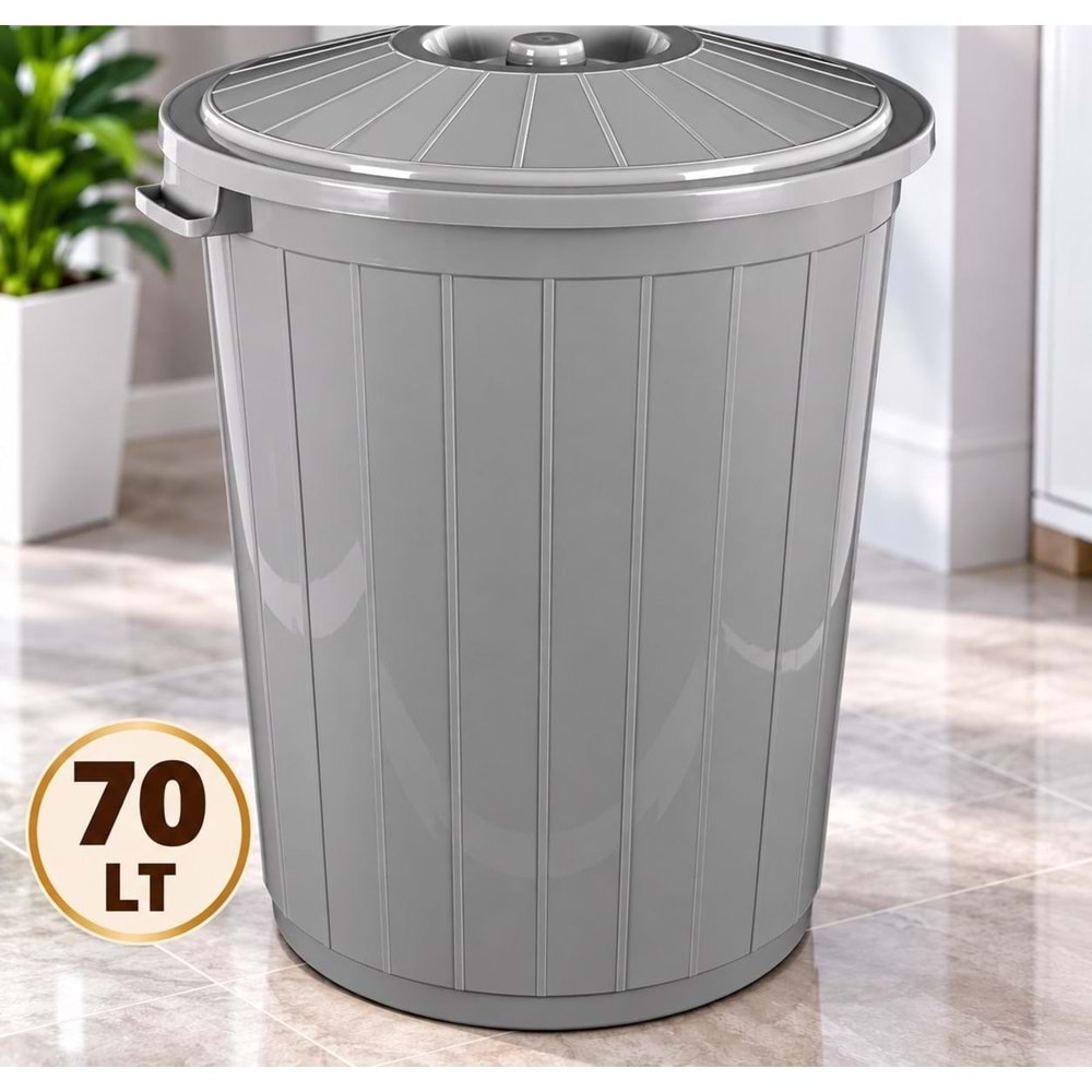 ÇERİSAN 776 70 LT GRİ ÇÖP KOVASI