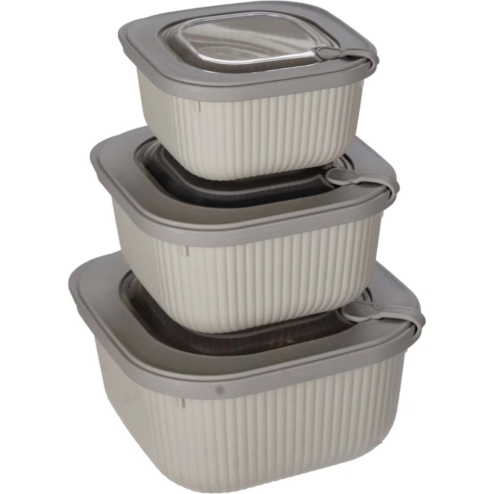 SOFTCHEF 00685 LINE SAKLAMA KABI 3 LÜ SET (600+1100+1800) *12*