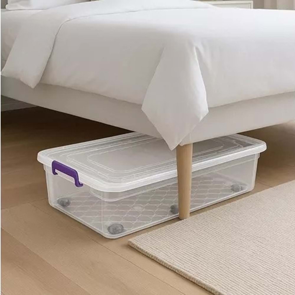 ASUDE ASD219 TEKERLEKLİ BAZA ALTI SAKLAMA KABI 40 LT *6*