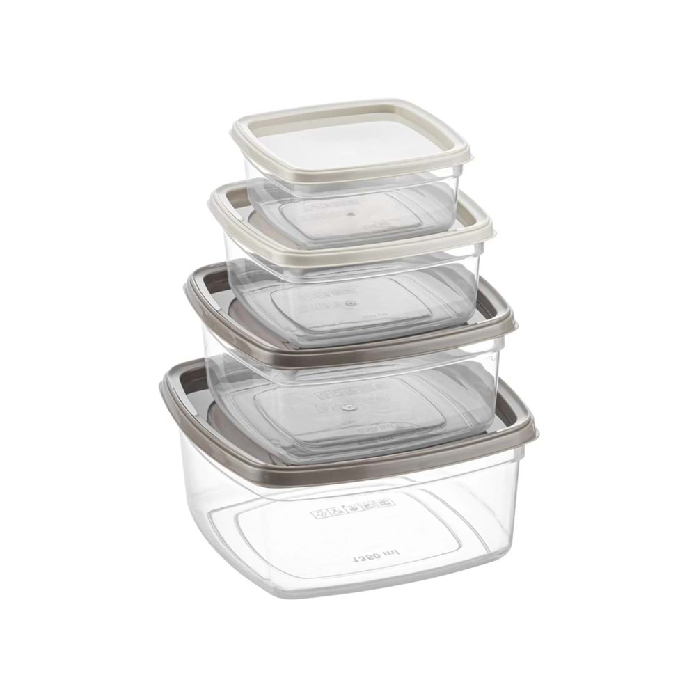 SOFTCHEF 00659 EASY 4LÜ DİKDÖTRGEN SAKLAMA KABI *36*