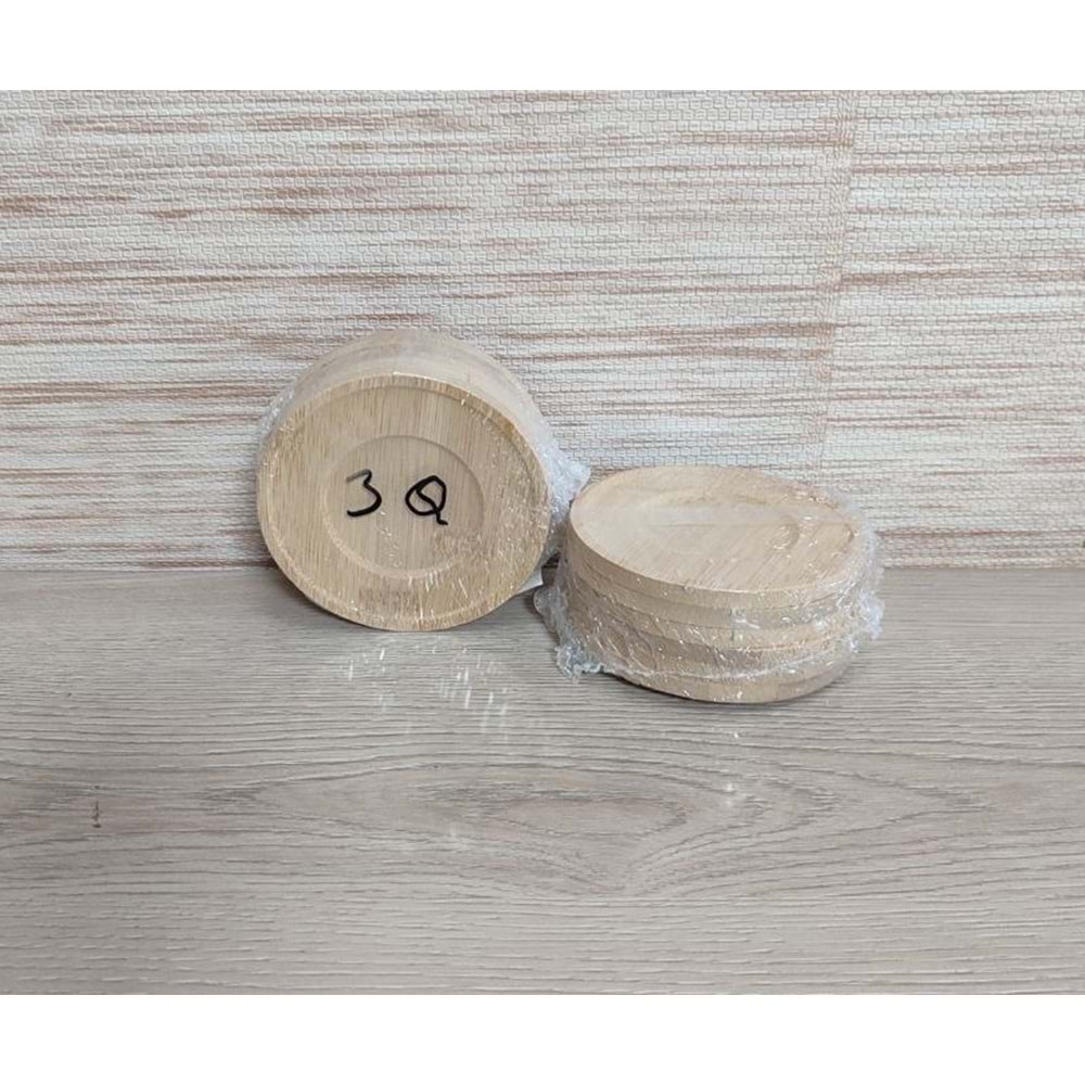 LALE İTHALAT 3Q 6 LI YUVARLAK BAMBU ÇAY DİPLİĞİ *48*