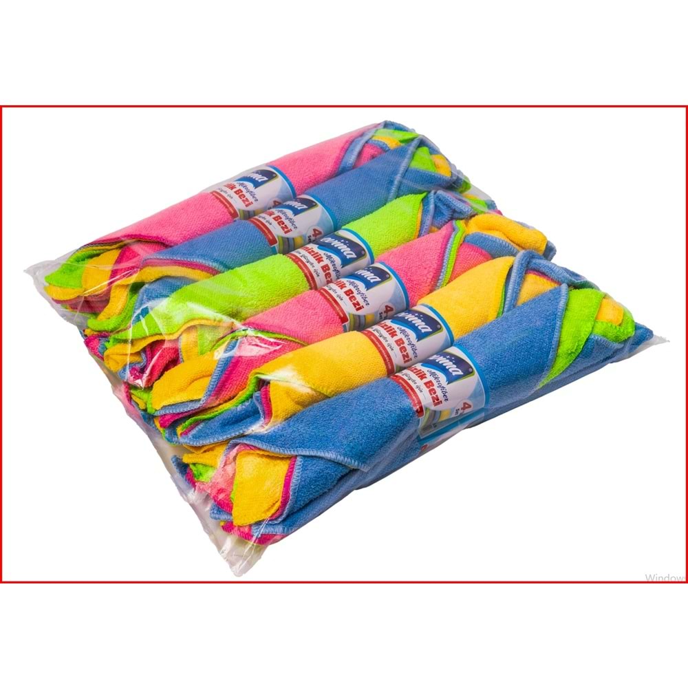 TEMSAN TM465 MİKROFİBER BEZ 4'LÜ 30X30(OVERLOKLU) EVİMA *12*240