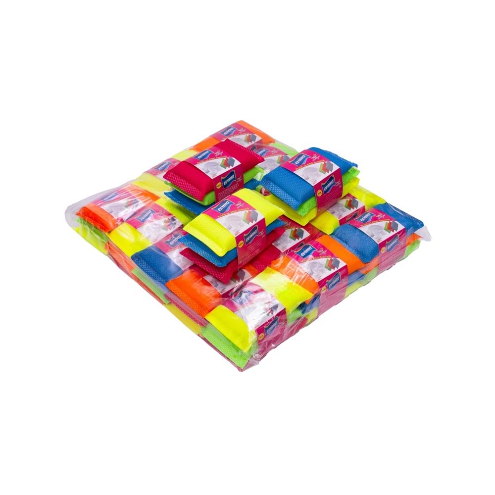 TEMSAN TM624 FİLELİ BULAŞIK SÜNGERİ 3 LÜ EVİMA *15*120*