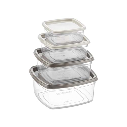 SOFTCHEF 00659 EASY 4LÜ DİKDÖTRGEN SAKLAMA KABI *36*