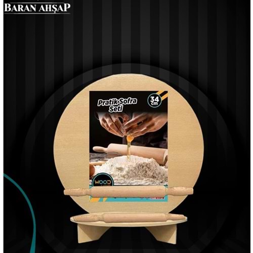 BARAN AHŞAP 3773 34 CM PRATİK SOFRA SETİ *20*