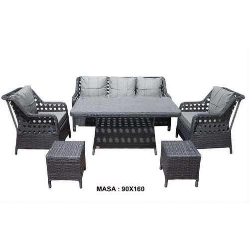 SAĞLAM 0035 GRAND 3LÜ OTURMA GRUBU PUFLU
