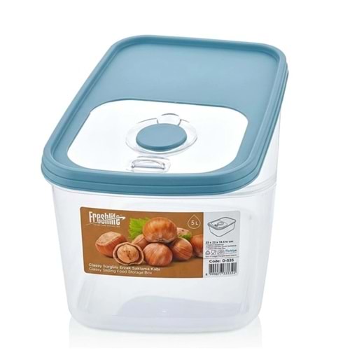 FRESHLİFE D534 SÜRGÜLÜ ERZAK KABI 5 LT *12*