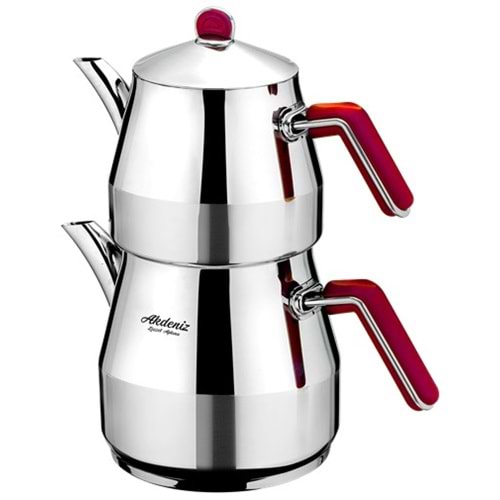 AKDENİZ AKD526KS ELMAS JUMBO KIRMIZI SİLVER BAK.KULP ÇAYDANLIK*6