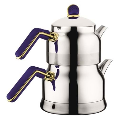 AKDENİZ AKD161MA TOMBİK ELİT AİLE MAVİ ALTIN BAK.KULP ÇAYDANLIK*8